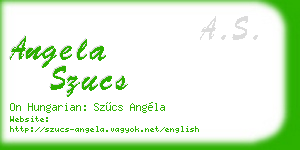 angela szucs business card