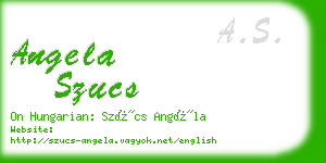 angela szucs business card